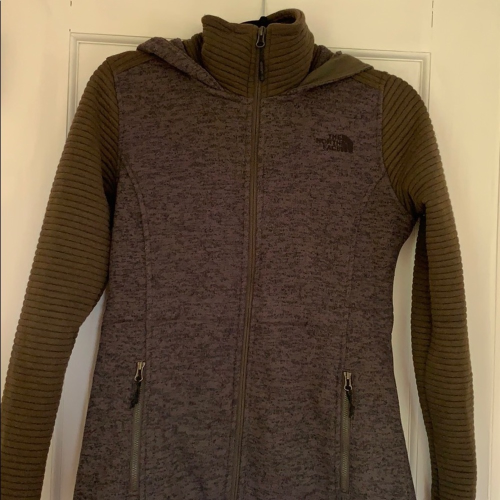 North Face Army Green Moto Sleeve Outdoor Jacket